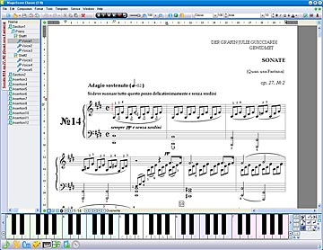 Music Notation Software. Virual Piano Keyboard