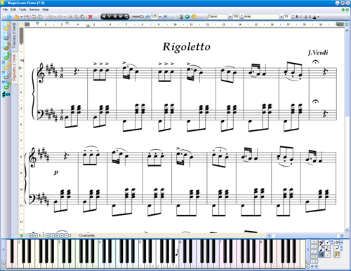 Compose music, type lyrics and print scores with free virtual piano keyboard