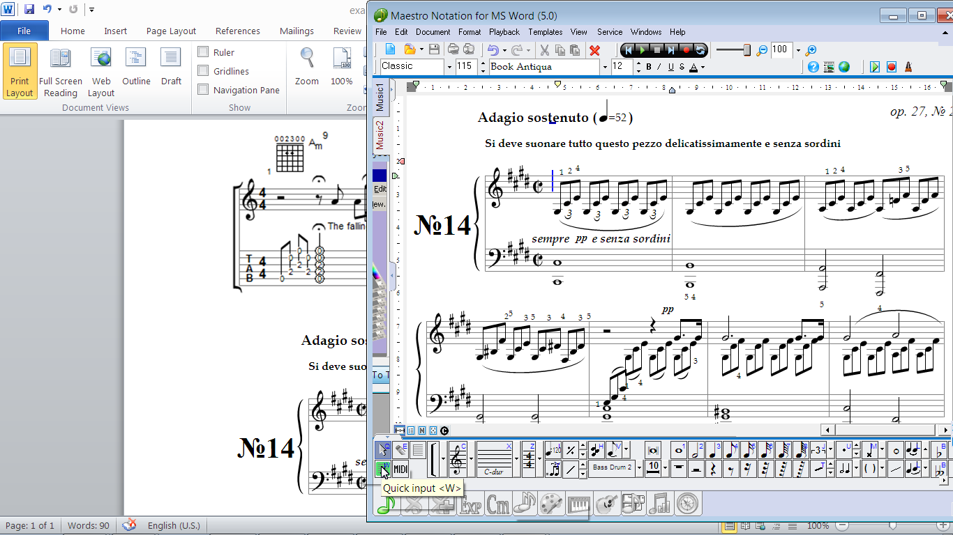 MagicScore Notation For MS Word software