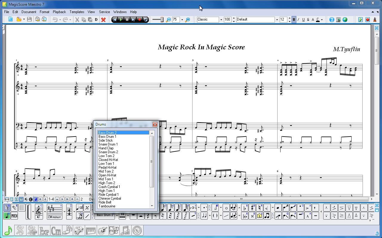 Drum Chart Writing Software