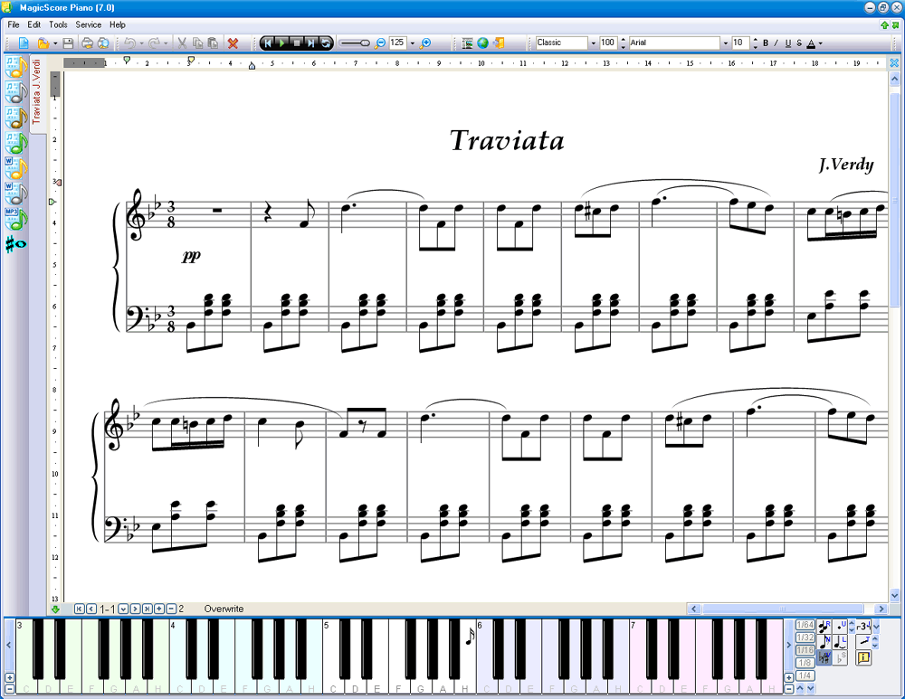 Cartoon Music Sheets, Online Keyboard at Virtual Piano