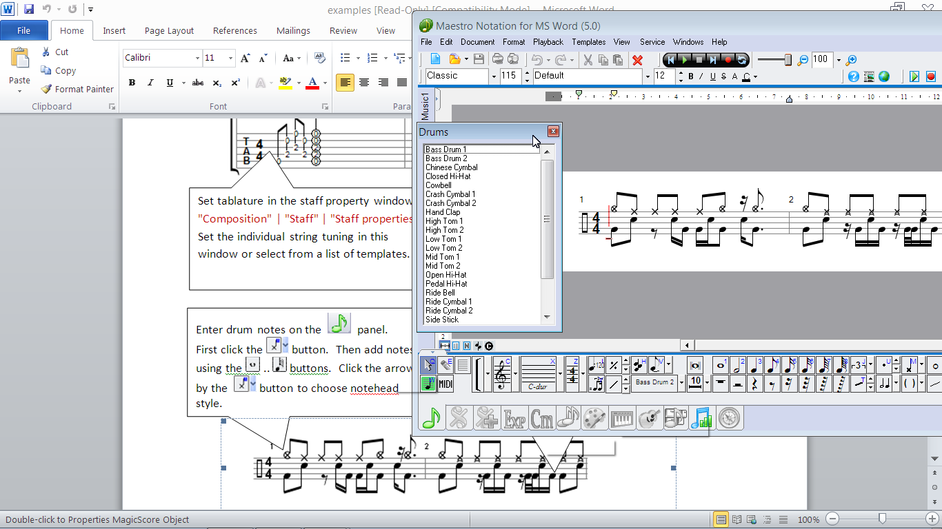 Drum Chart Writing Software